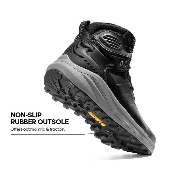 Men's Cap-Toe Waterproof Hiking Boots - BLACK - 3